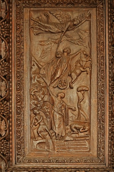 Panel from 5th Century Door: The Ascension of Elijah by Unknown